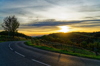 Coucher de soleil à proximité de Murinais, D71
